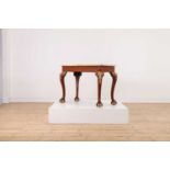 A George II-style mahogany, parcel-gilt and faux marble occasional table,