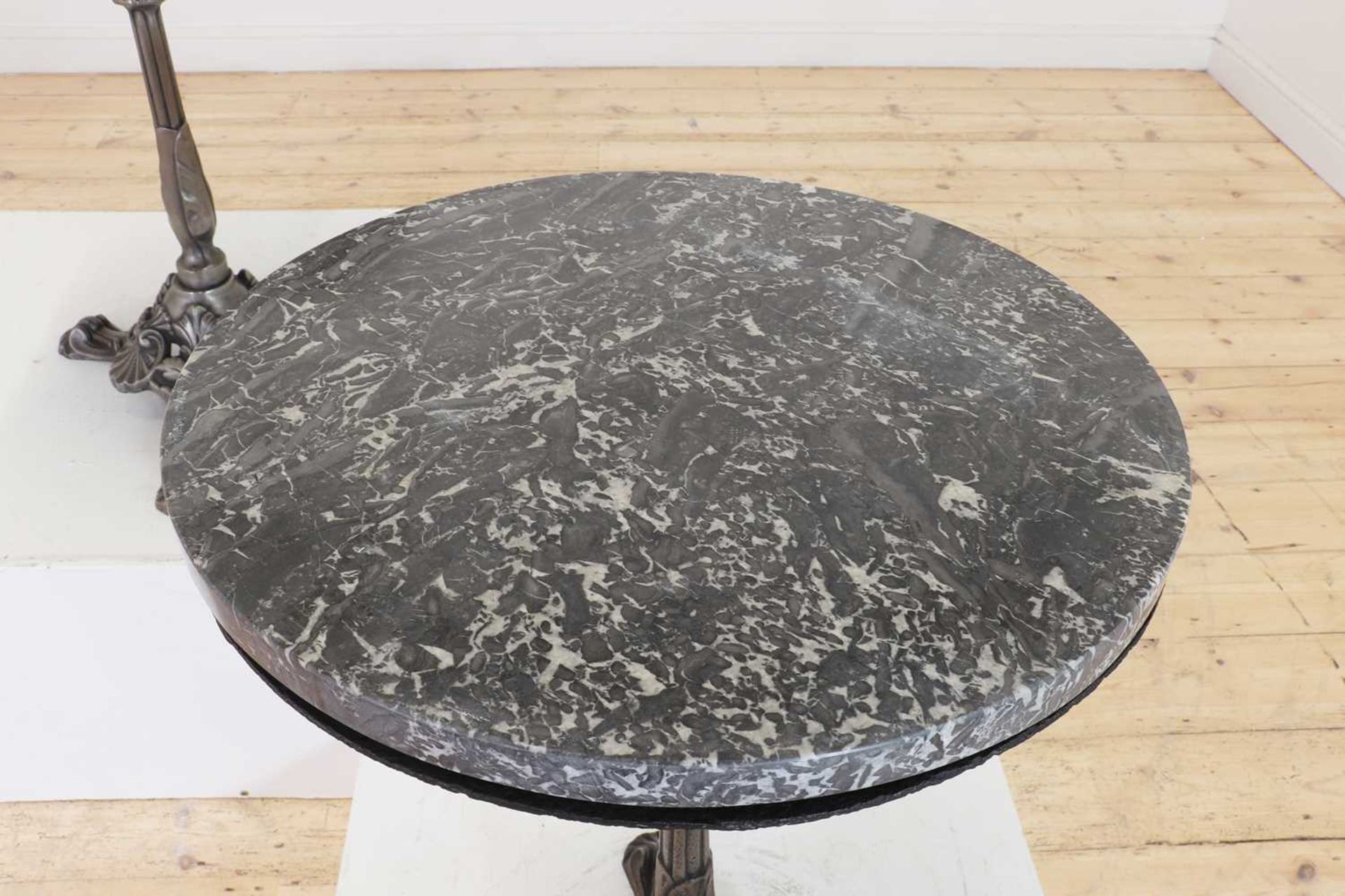 A pair of marble and polished cast iron bistro tables, - Image 6 of 8