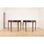 A pair of George III-style mahogany pier tables in the manner of Robert Adam,