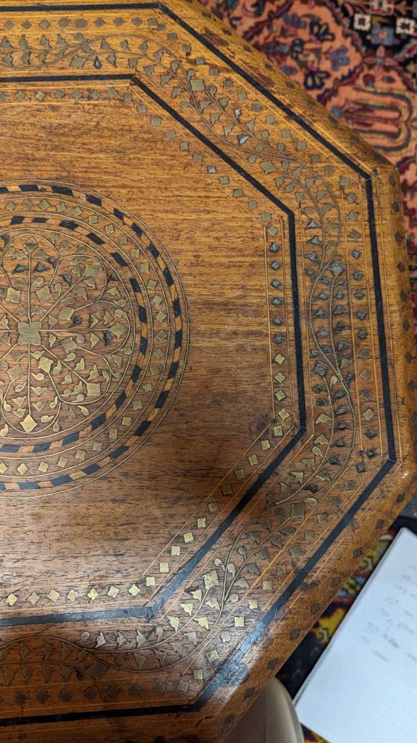 A teak and brass octagonal occasional table, - Image 19 of 22