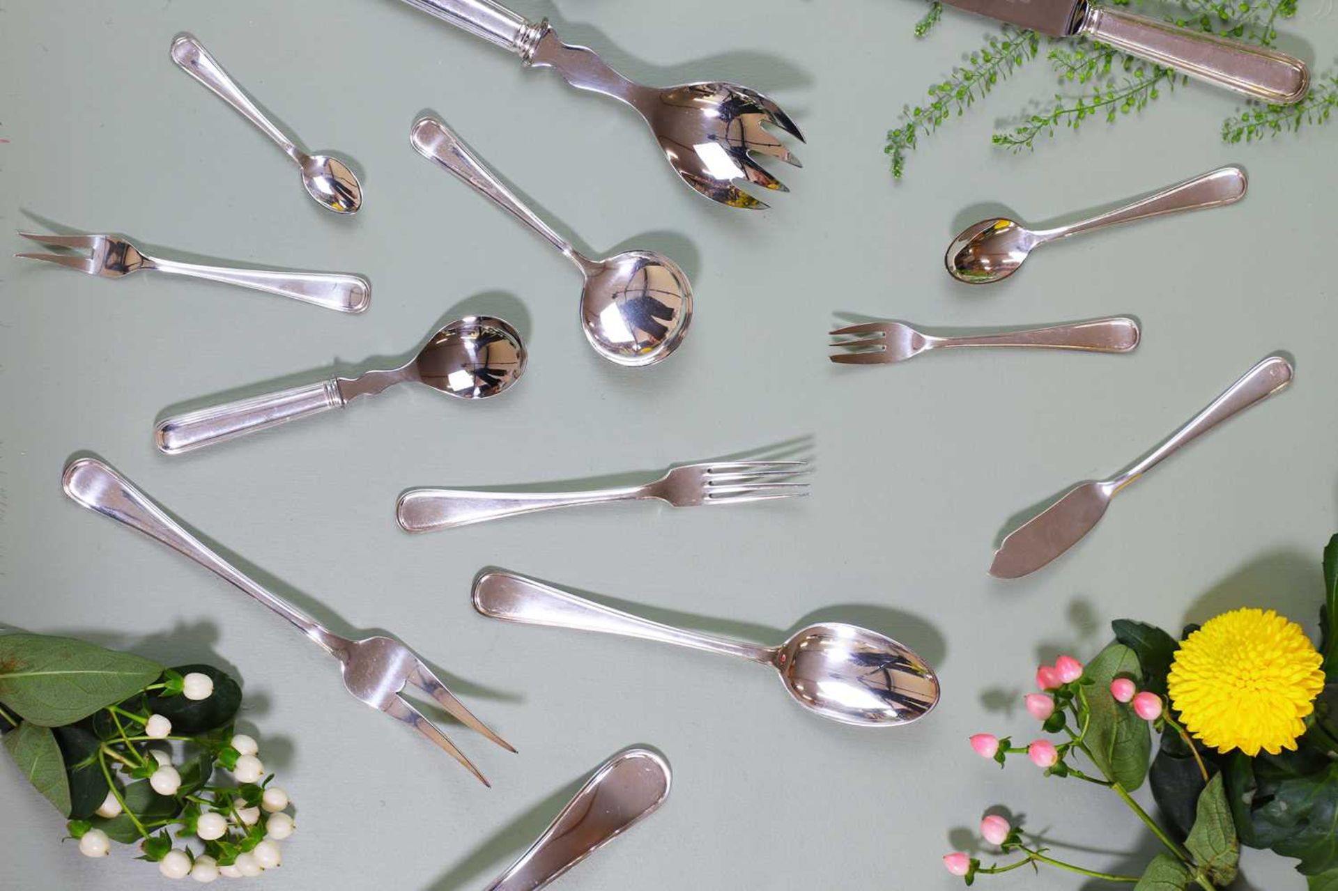 A Dutch silver flatware service, - Bild 6 aus 7