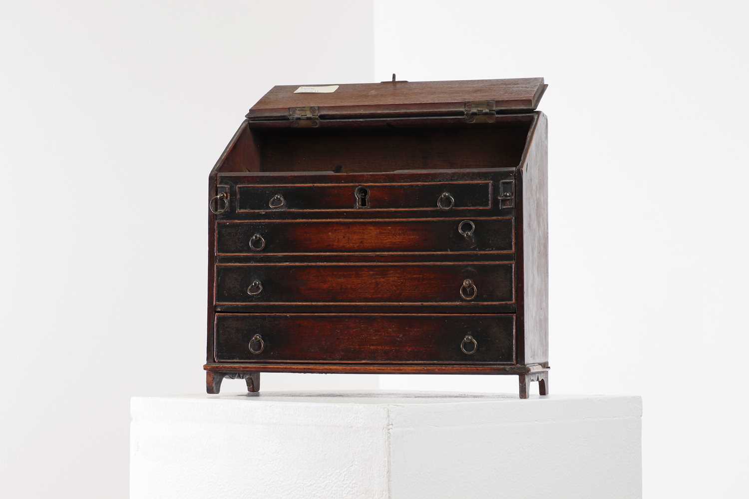 A George III mahogany miniature bureau, - Image 5 of 7