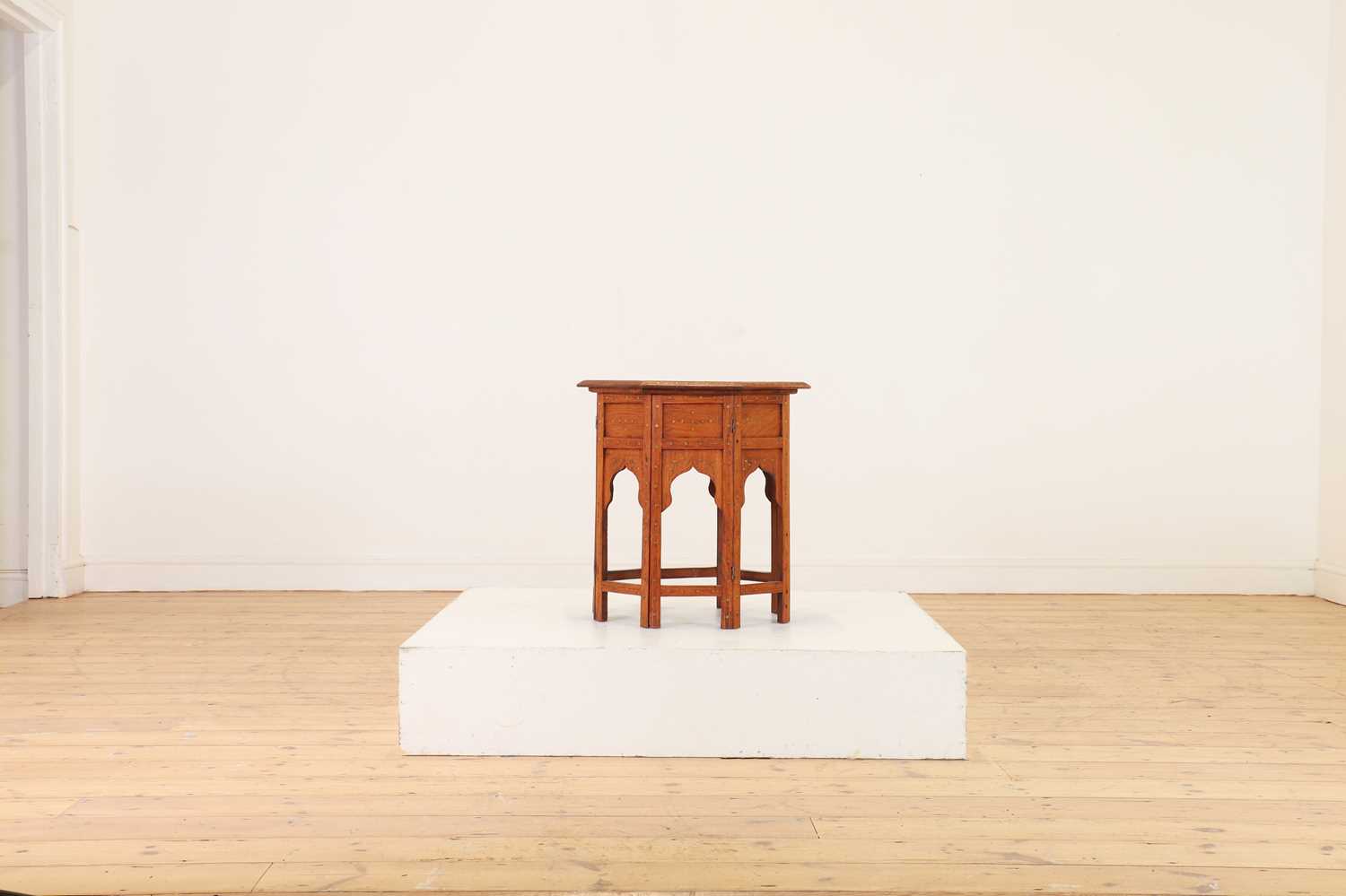 A teak and brass octagonal occasional table, - Image 6 of 22