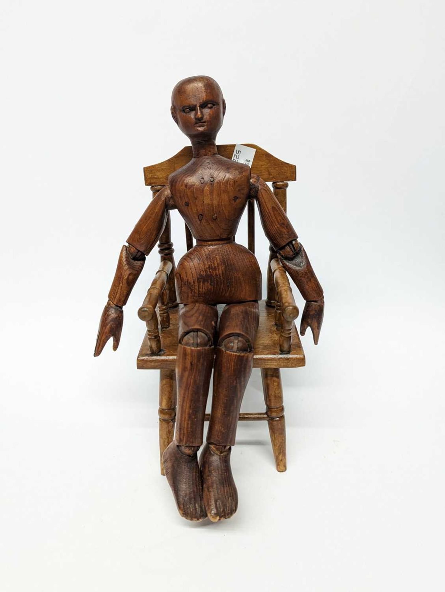 A carved and stained pine artist's lay figure, - Image 6 of 14