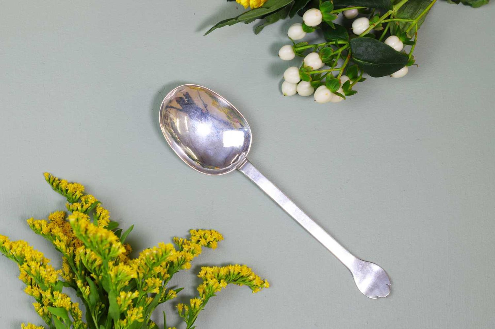A Charles II East Anglian provincial silver trefid spoon,