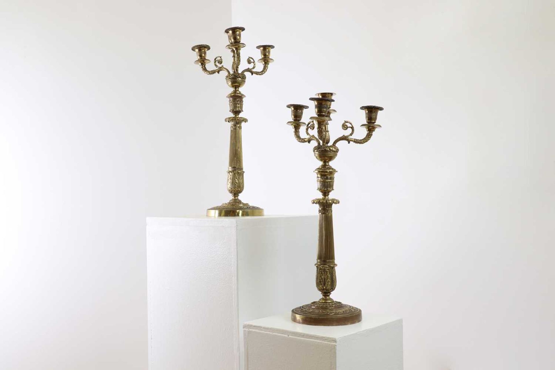 A pair of gilt-metal Empire-style candelabra, - Image 10 of 10