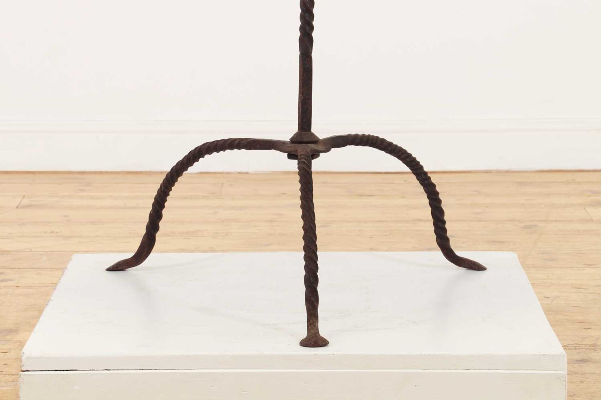 An oak and wrought-iron table, - Image 5 of 6