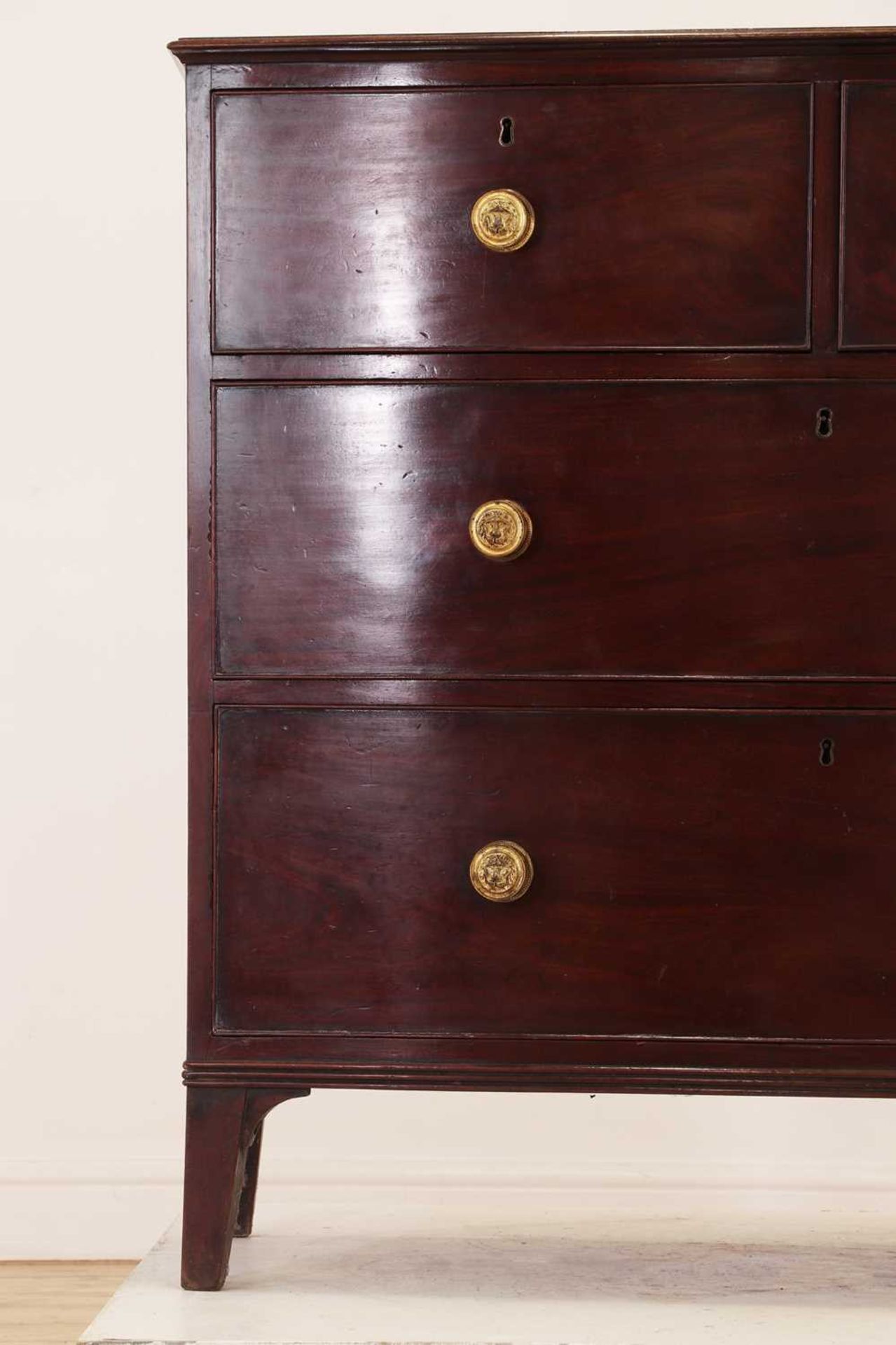 A George III mahogany bow fronted commode, - Image 6 of 16