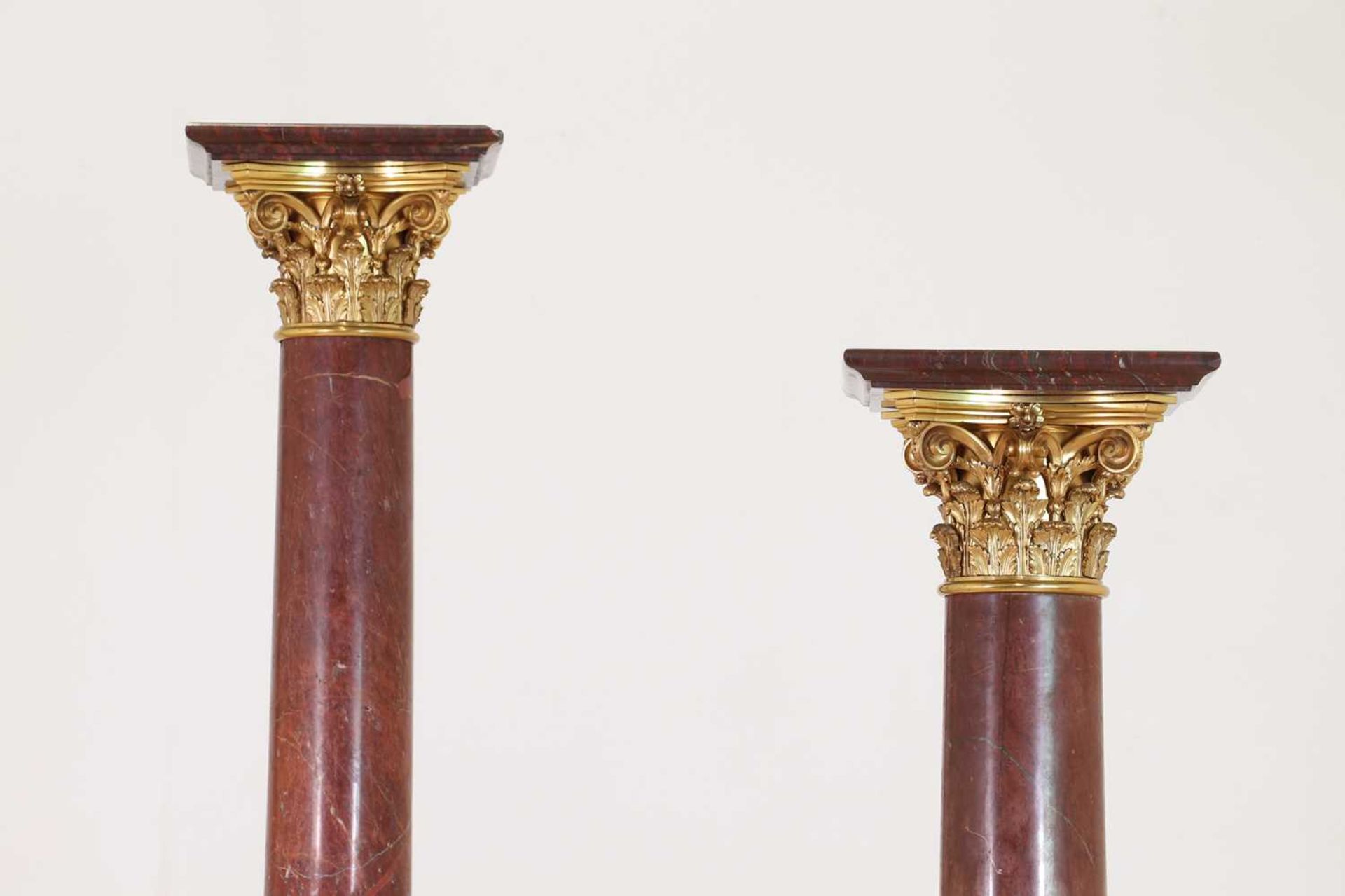 A pair of rouge marble pedestals, - Image 7 of 7