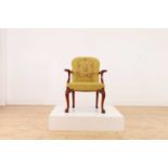 A George II-style walnut elbow chair,
