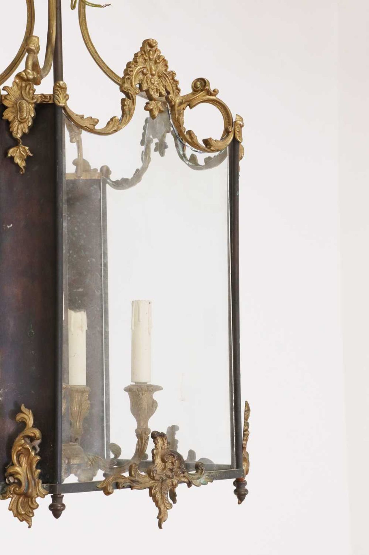A Louis XV-style gilt and patinated bronze hall lantern, - Image 6 of 6