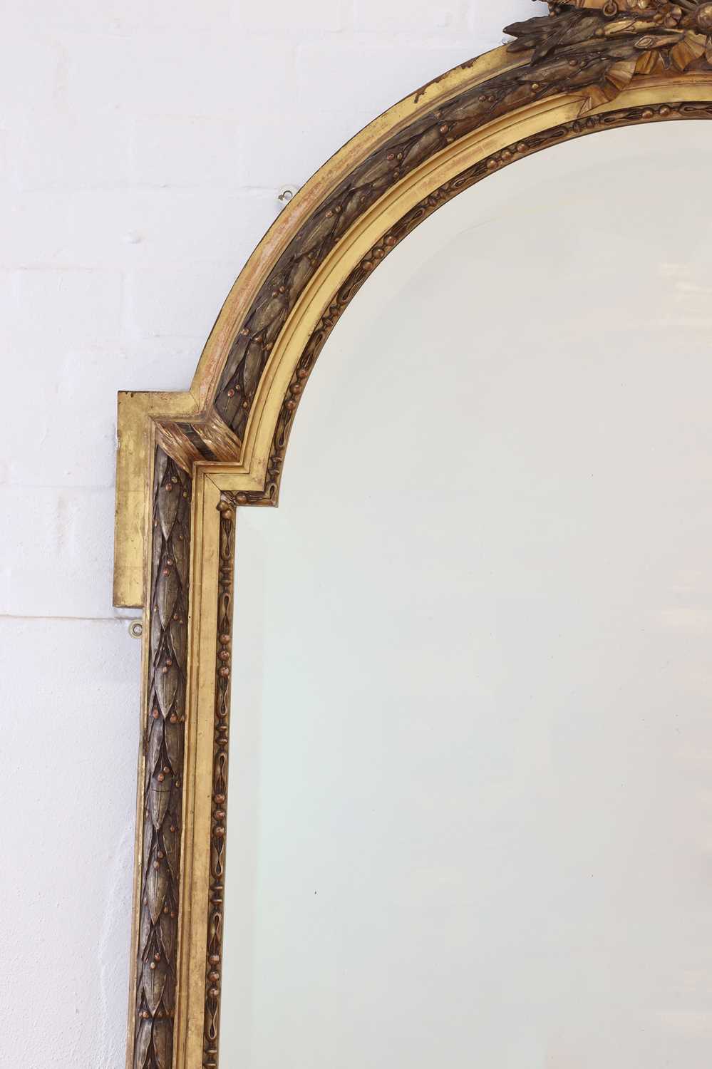 A Louis XVI-style giltwood and gesso overmantel mirror, - Image 5 of 8