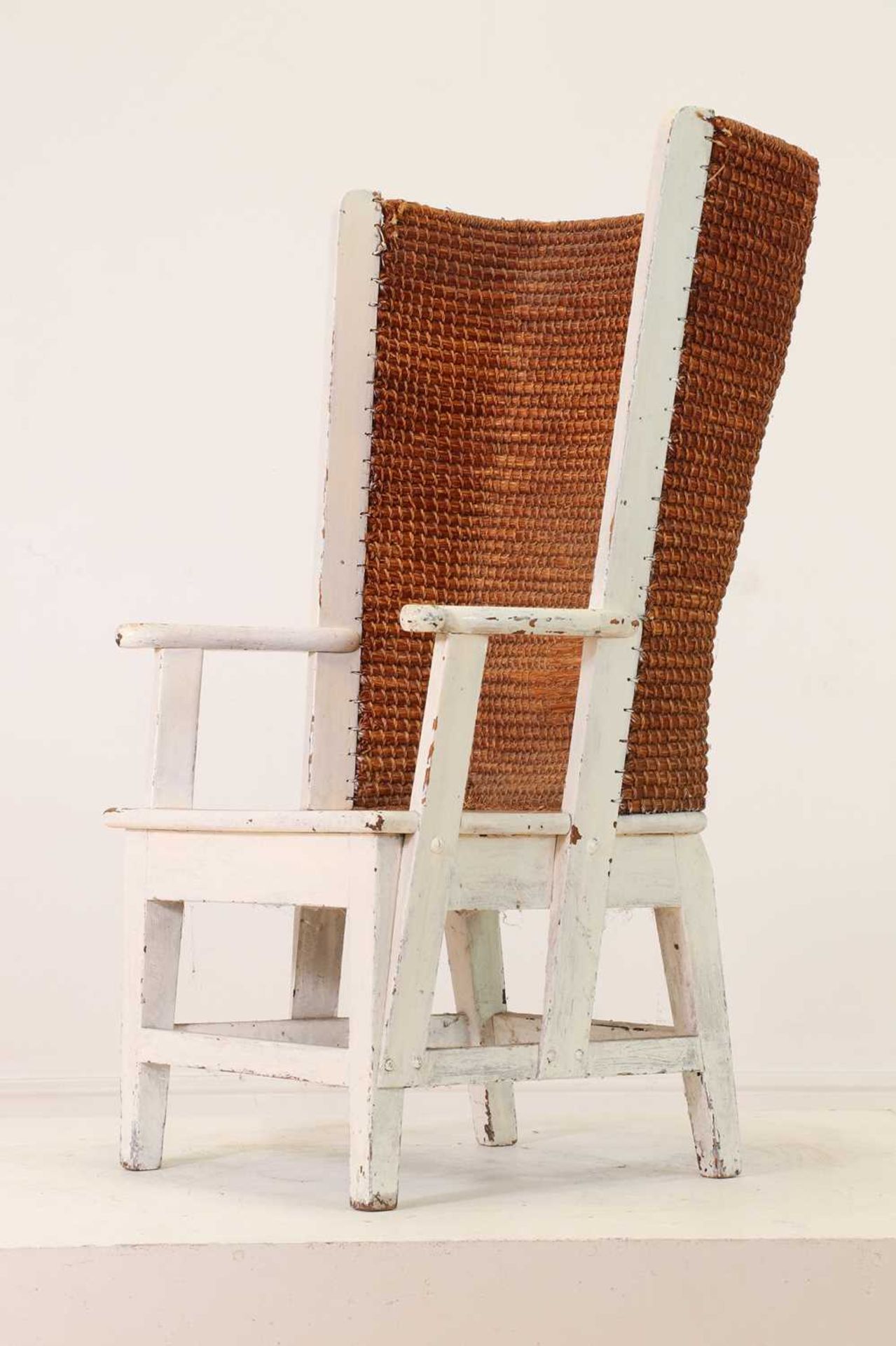 A pine, straw and seagrass armchair, - Image 4 of 9