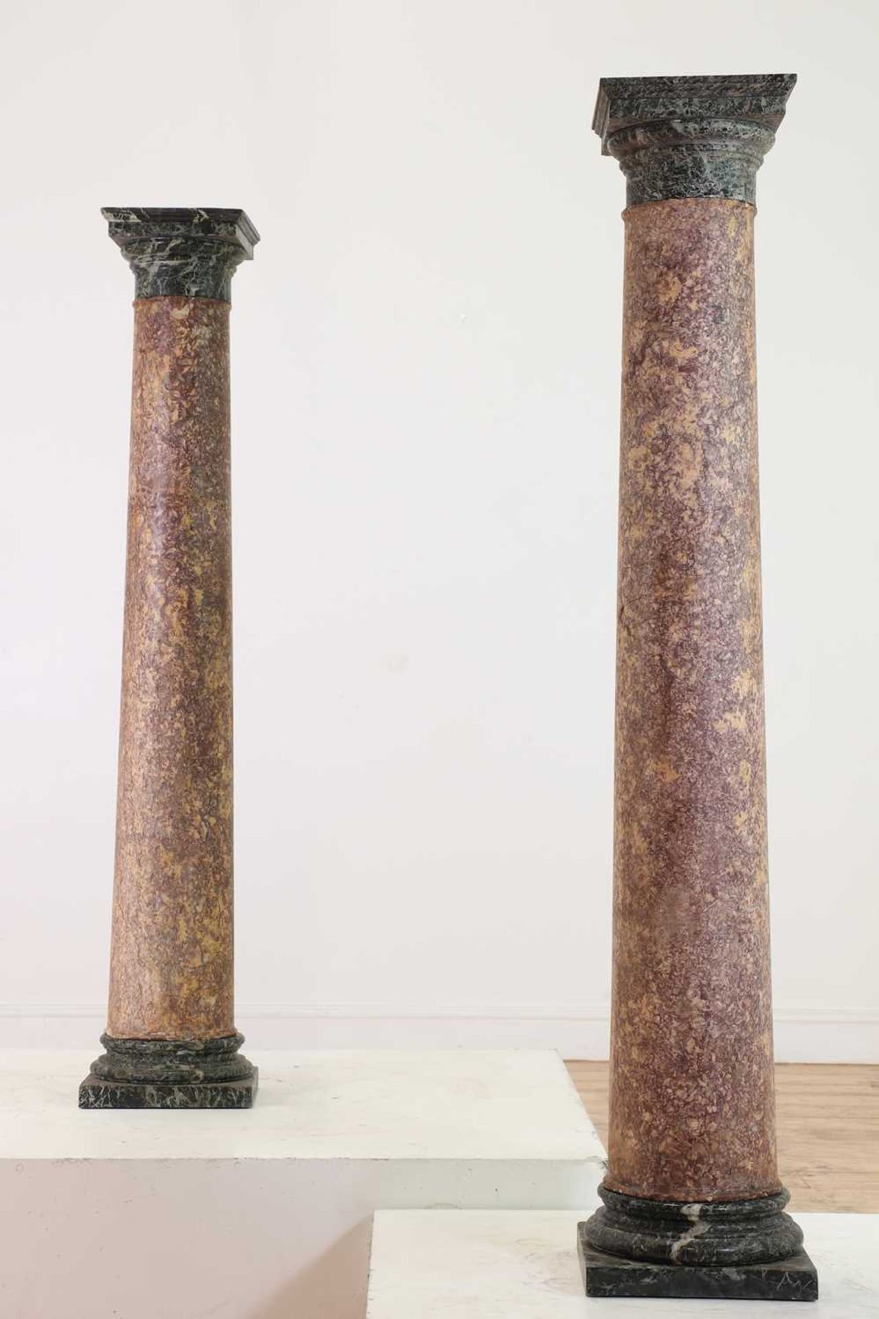 A pair of Brocatelle marble Tuscan columns, - Image 2 of 4