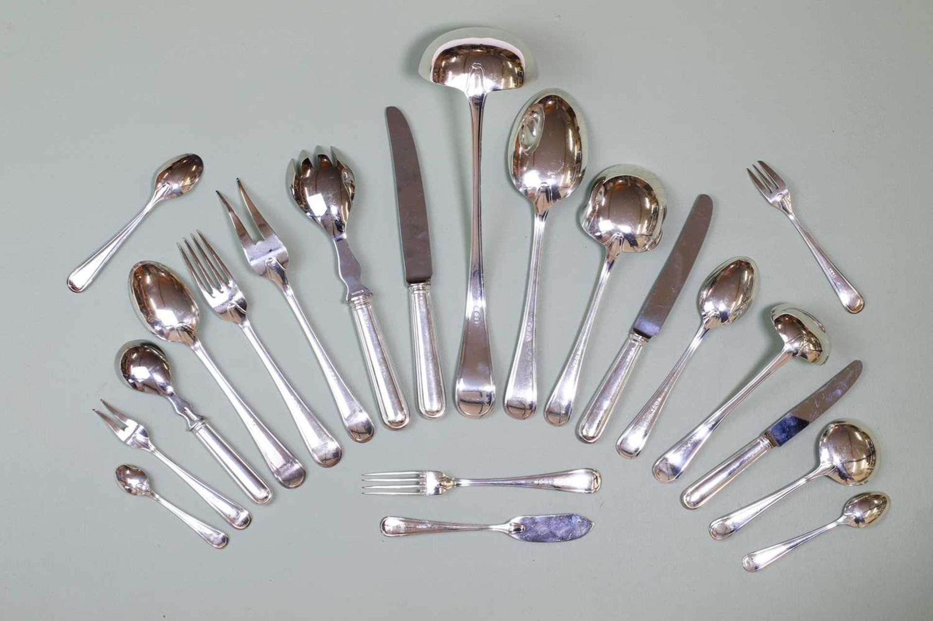 A Dutch silver flatware service, - Bild 2 aus 7