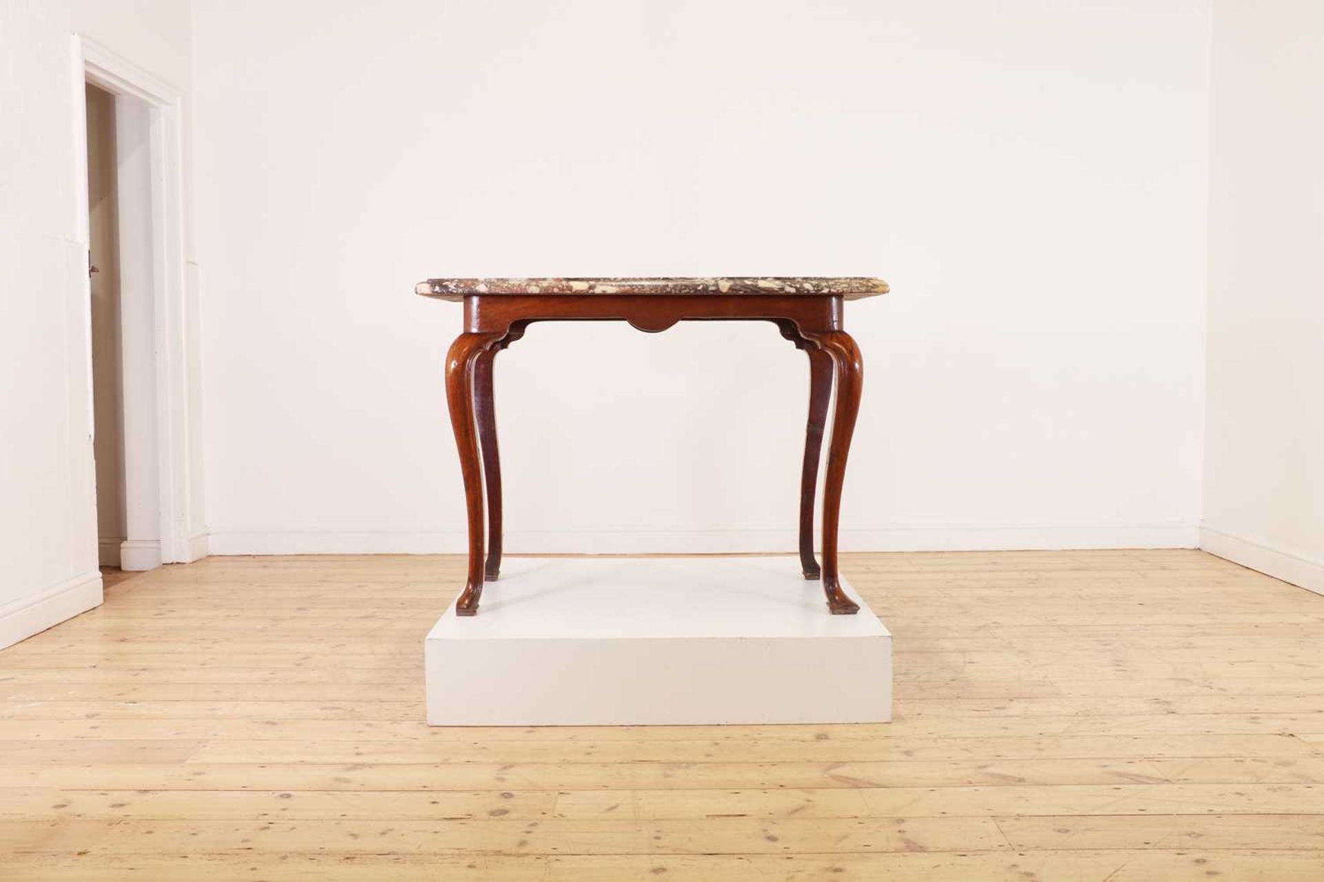 A walnut console table,