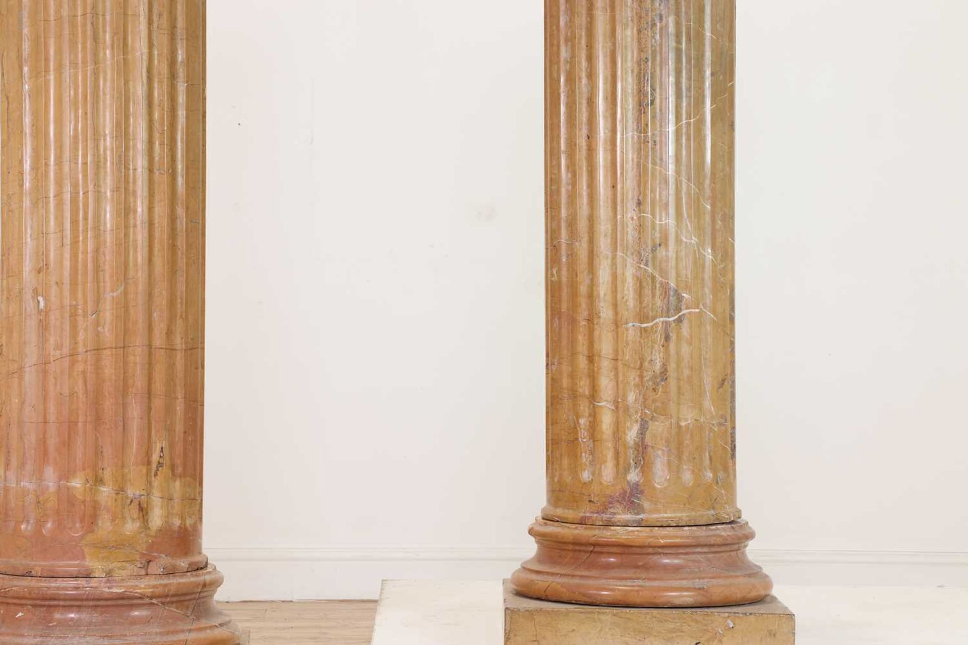 A pair of Siena-marble fluted columns, - Image 5 of 6