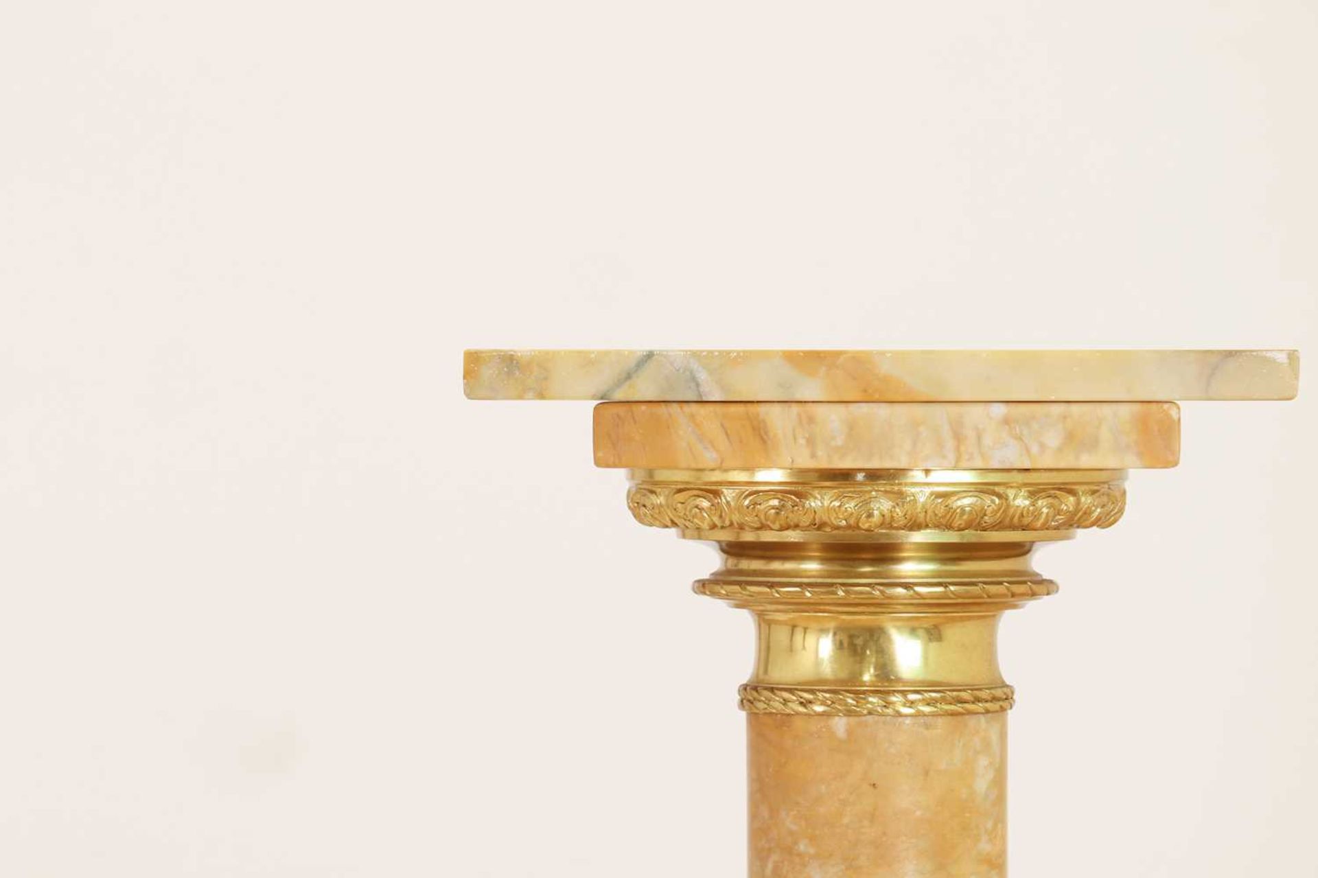 A pair of giallo antico marble pedestals, - Image 5 of 9