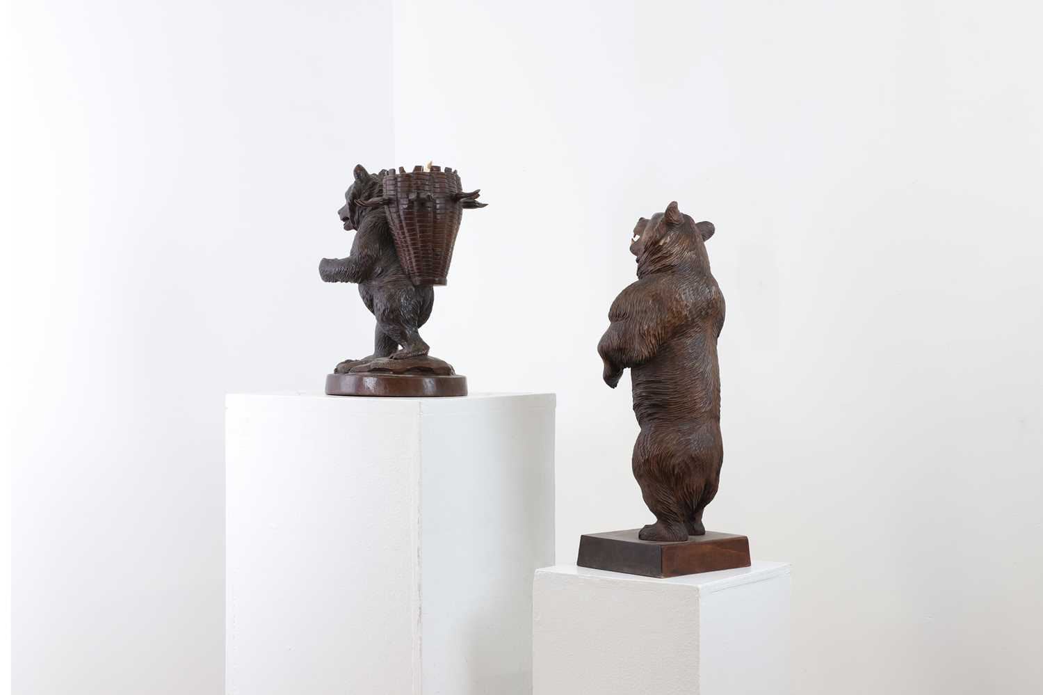Two Black Forest carved wood bears, - Image 6 of 6