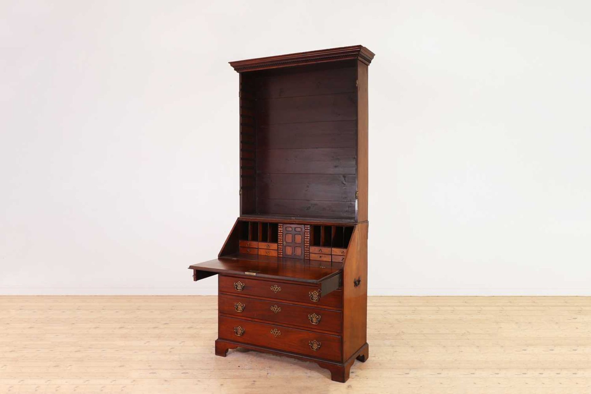 A George III colonial teak bureau bookcase - Image 4 of 8