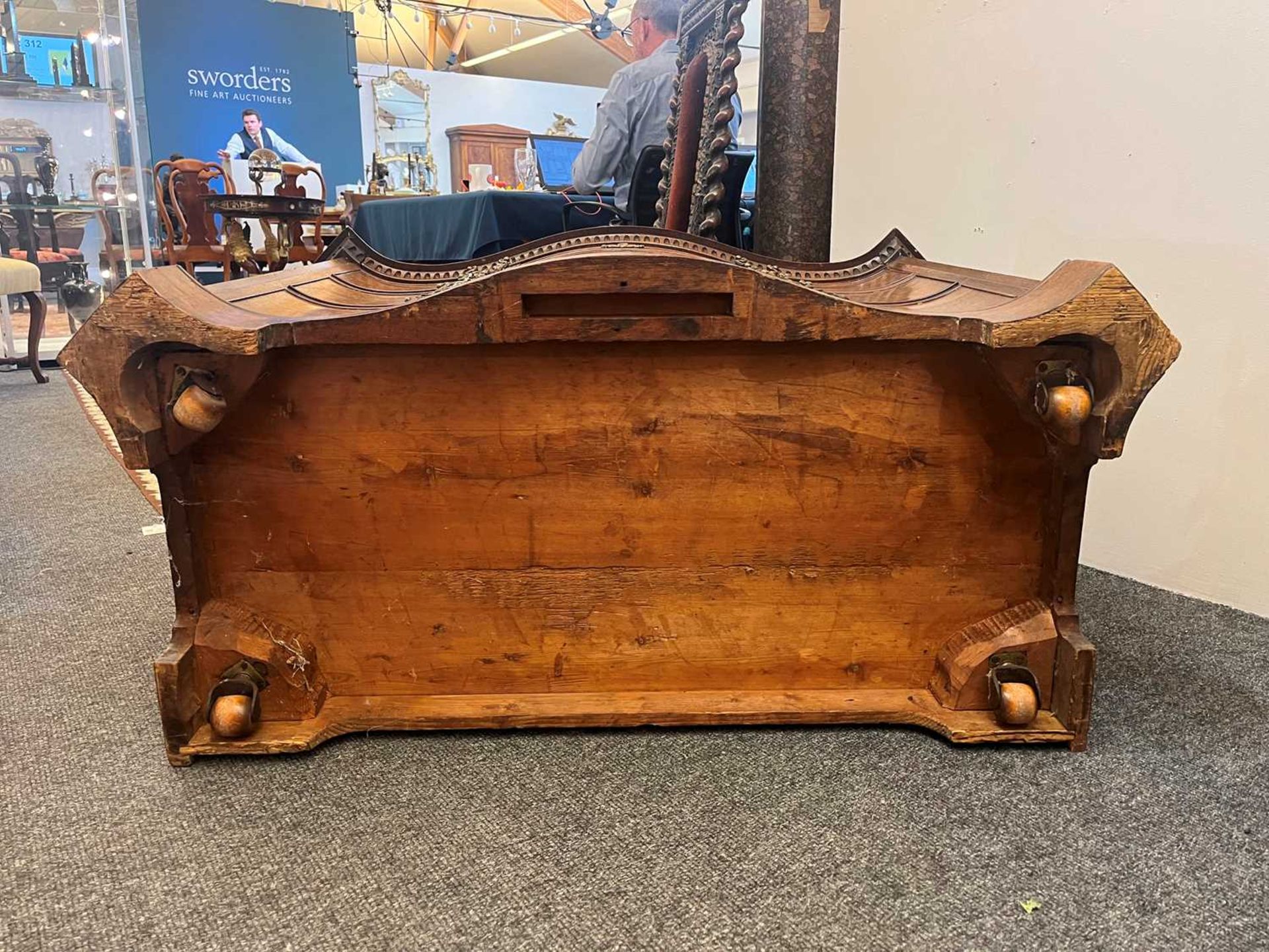 A George III mahogany serpentine commode, - Image 12 of 30