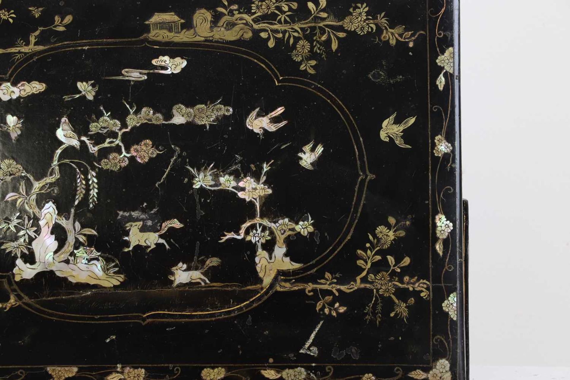 A black-lacquered and mother-of-pearl inlaid collector's box, - Image 4 of 21