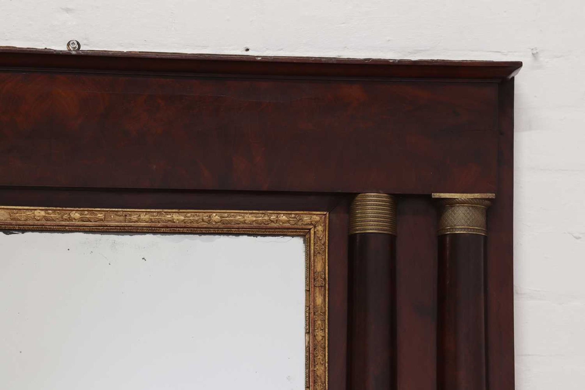 A French Empire mahogany overmantel mirror, - Bild 3 aus 6