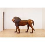 A large painted pine lion,
