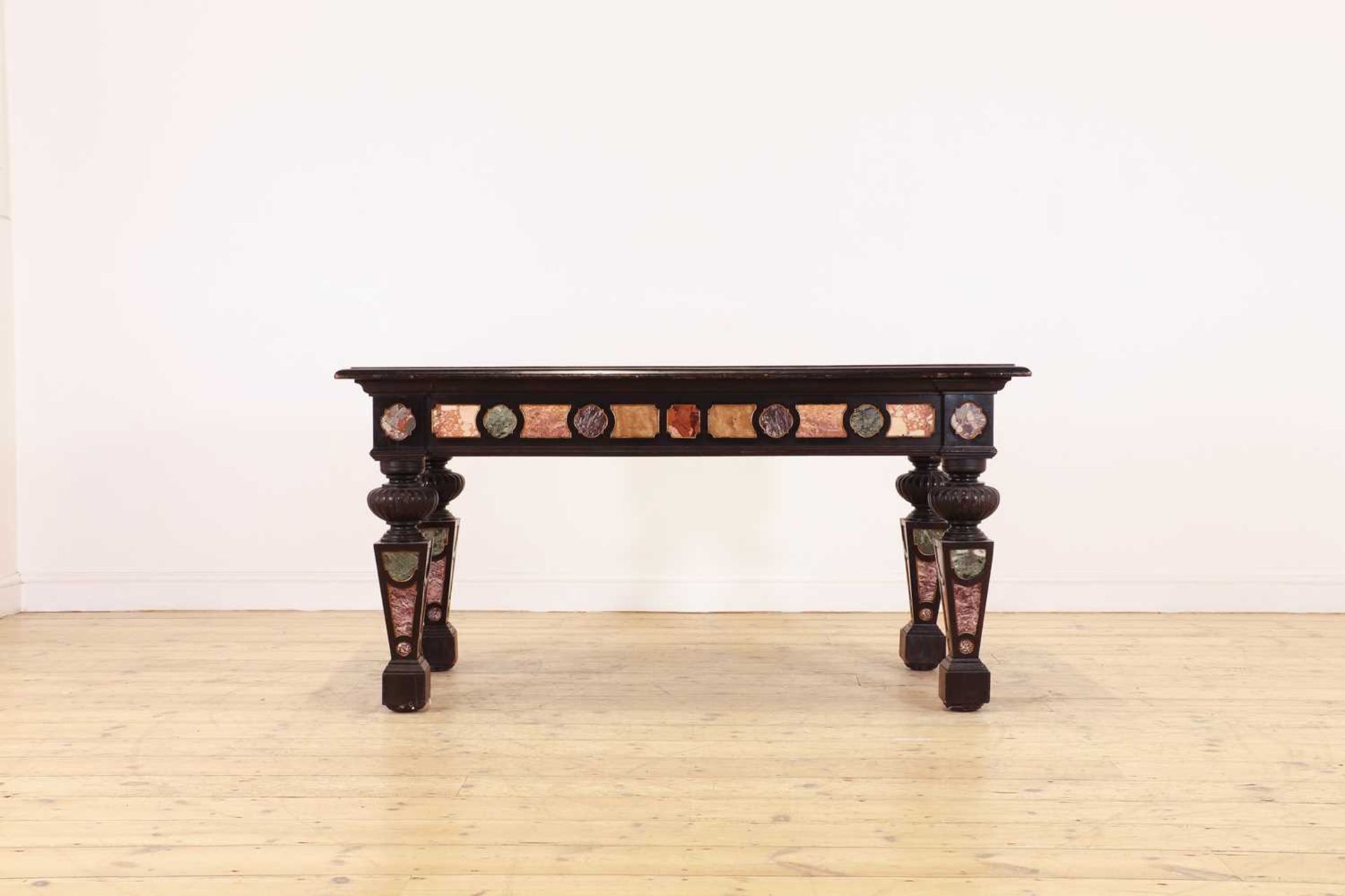 An ebonised, specimen and parcel-gilt console table, - Image 2 of 19