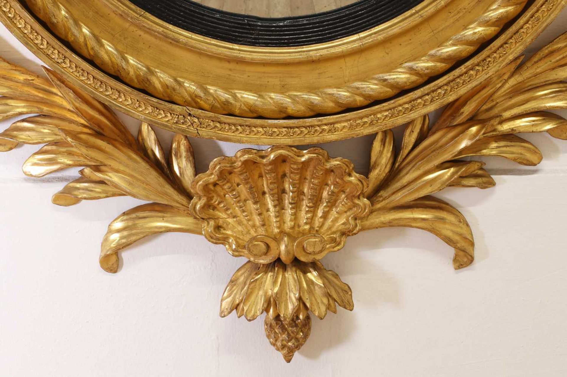 A Regency carved giltwood convex mirror, - Image 5 of 17