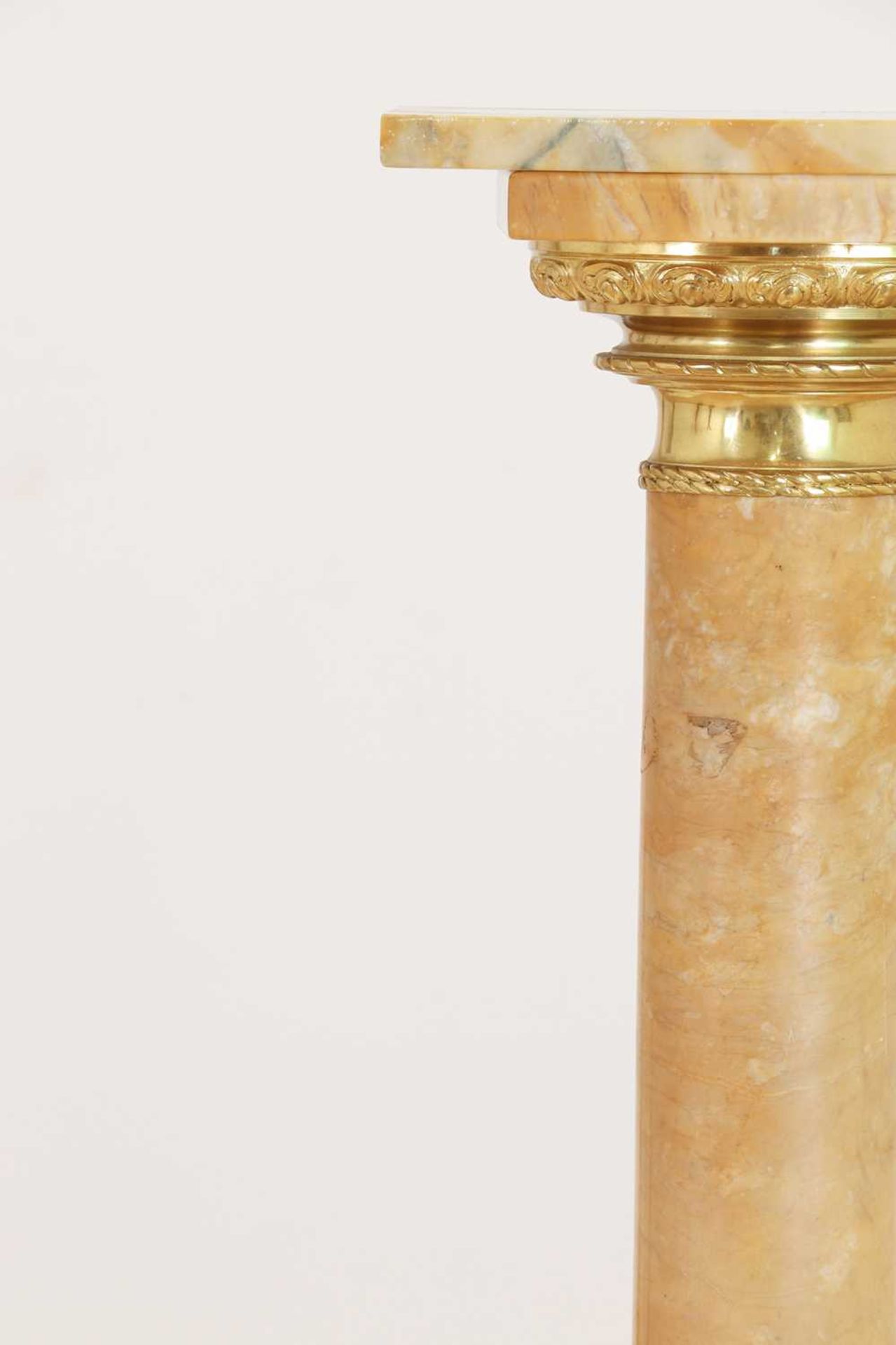 A pair of giallo antico marble pedestals, - Image 9 of 9