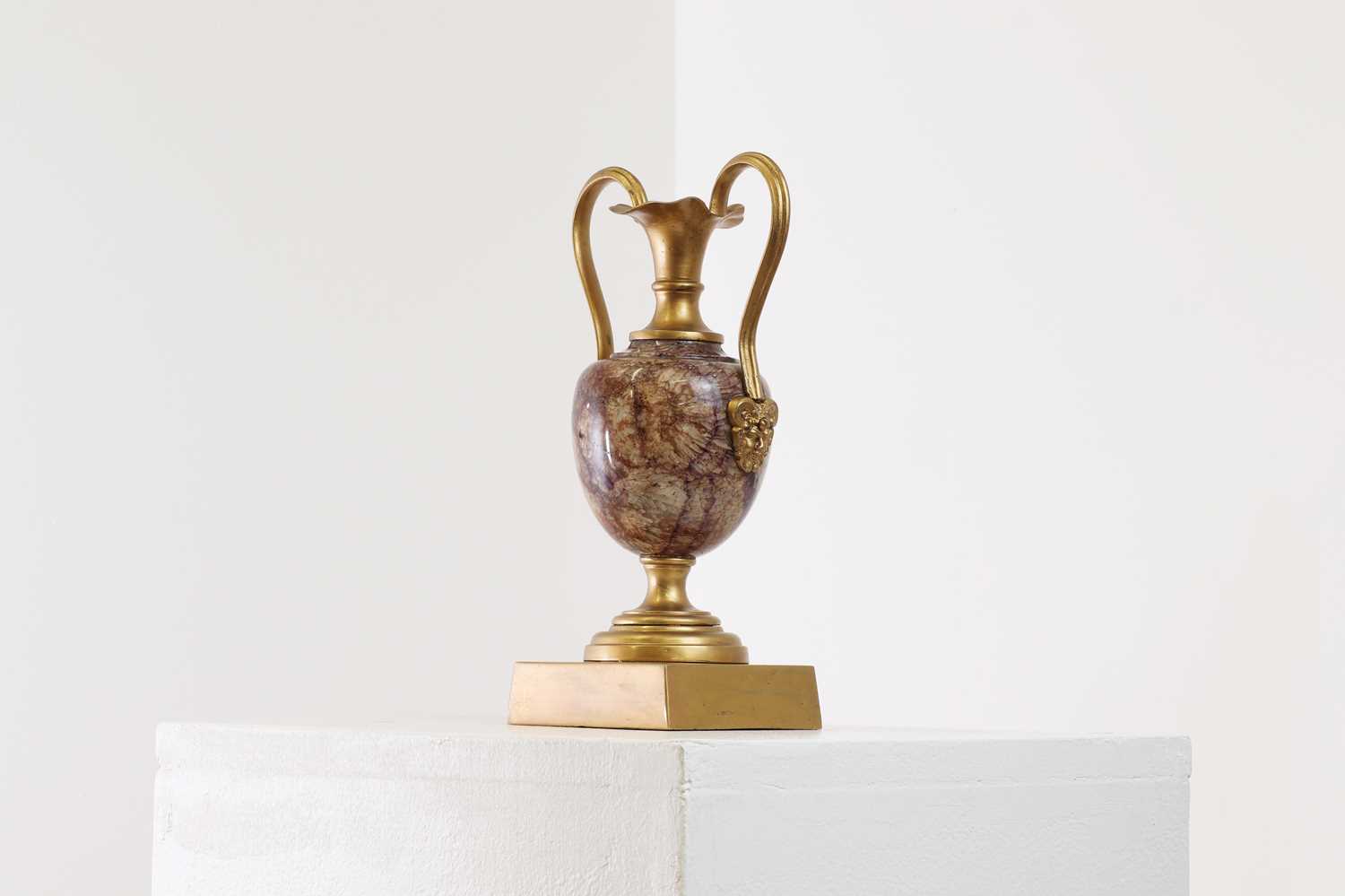 A Derbyshire Blue John and gilt-bronze pedestal vase, - Image 4 of 8