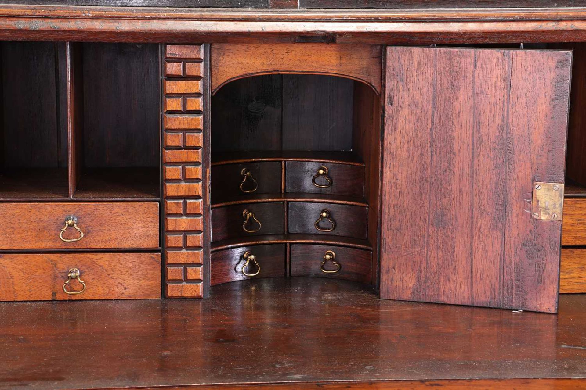 A George III colonial teak bureau bookcase - Image 8 of 8