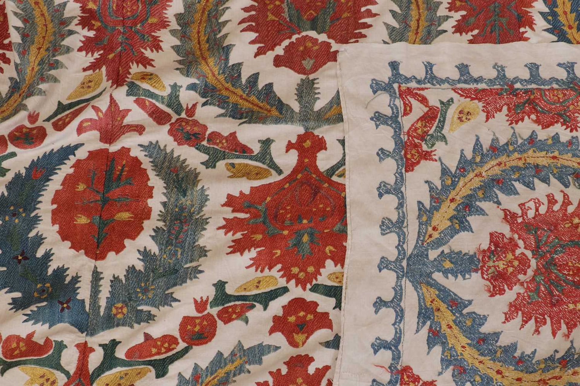 A large suzani textile, - Image 5 of 8