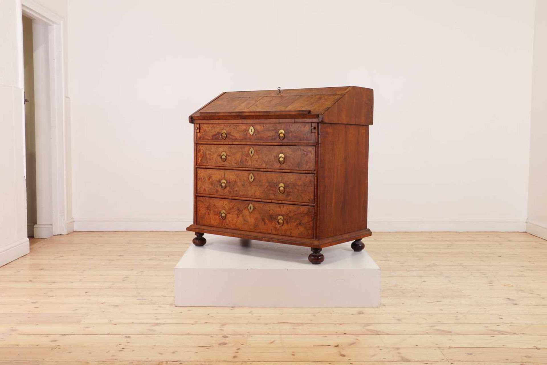 A walnut bureau, - Image 4 of 36