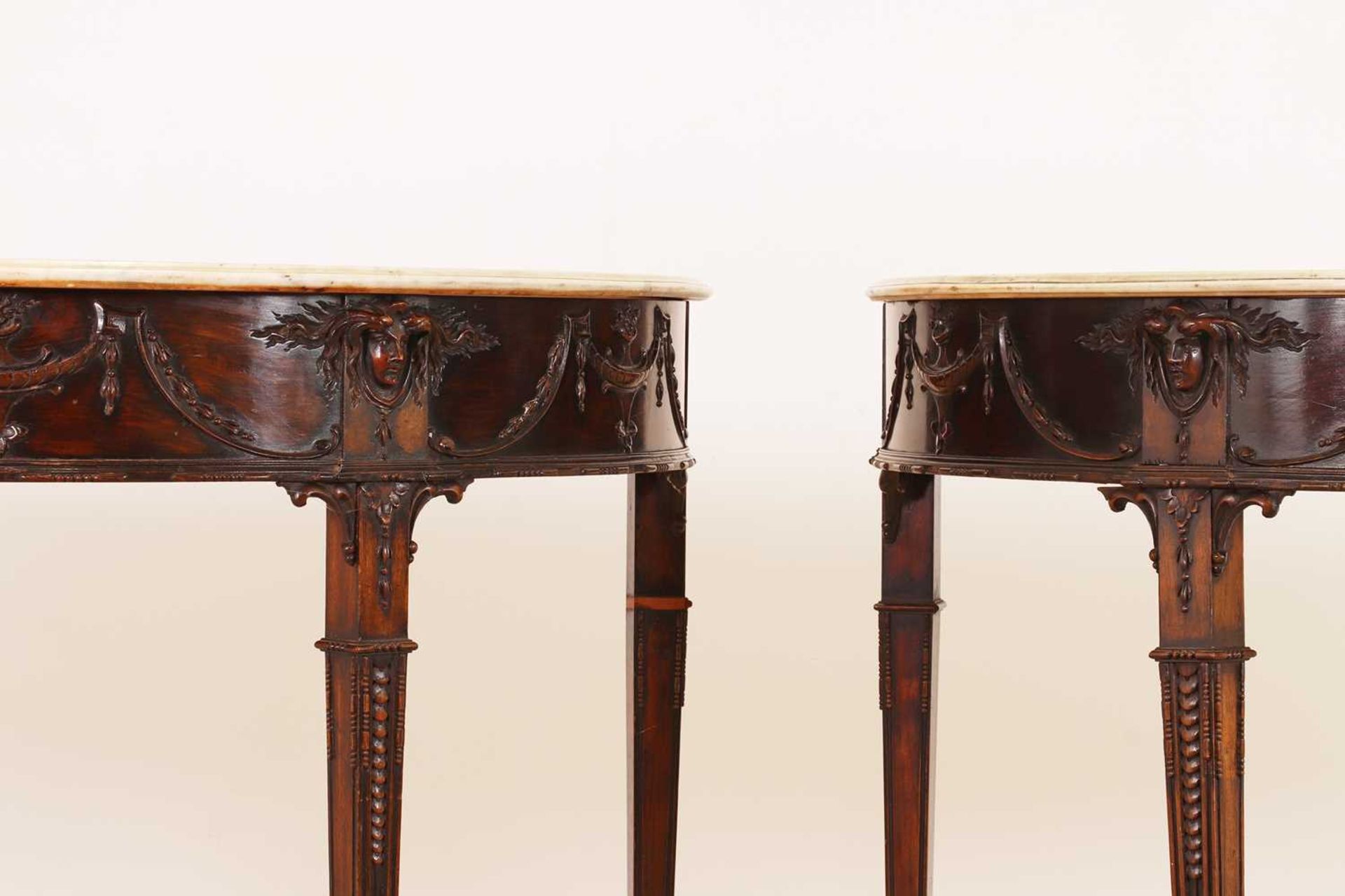 A pair of George III-style mahogany pier tables in the manner of Robert Adam, - Image 9 of 33