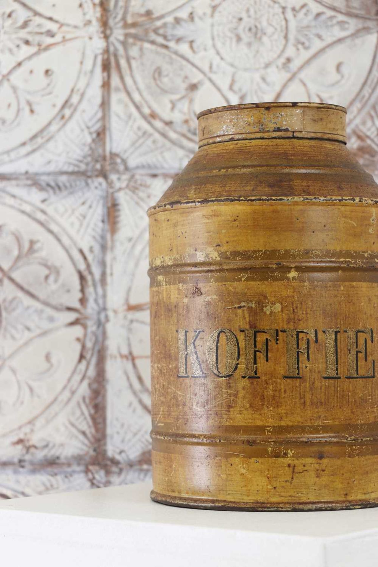 A painted toleware coffee canister, - Image 2 of 7