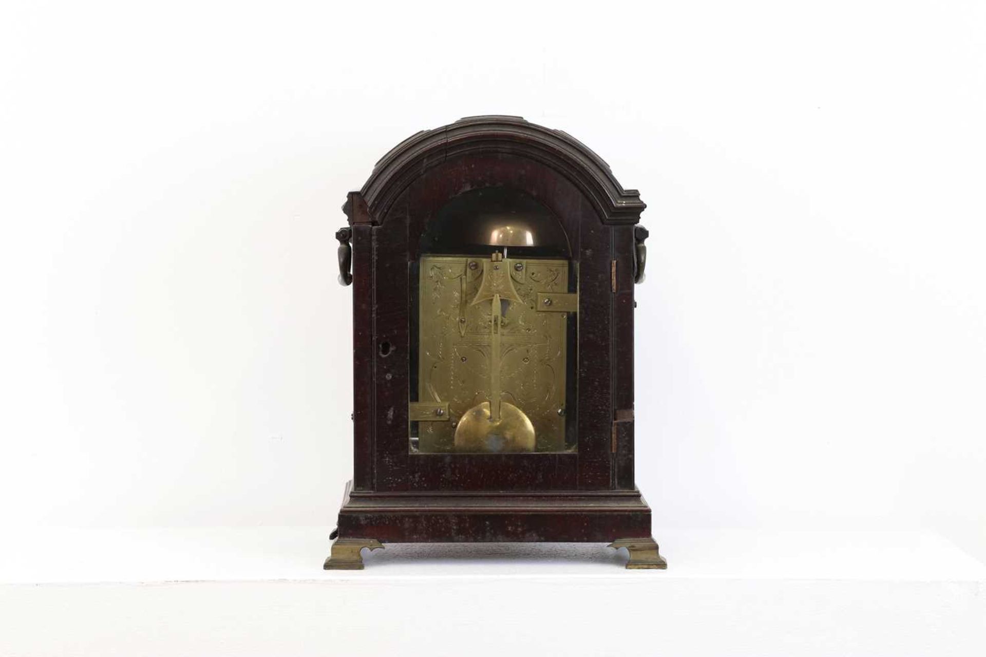 A George III mahogany bracket clock, - Image 4 of 6