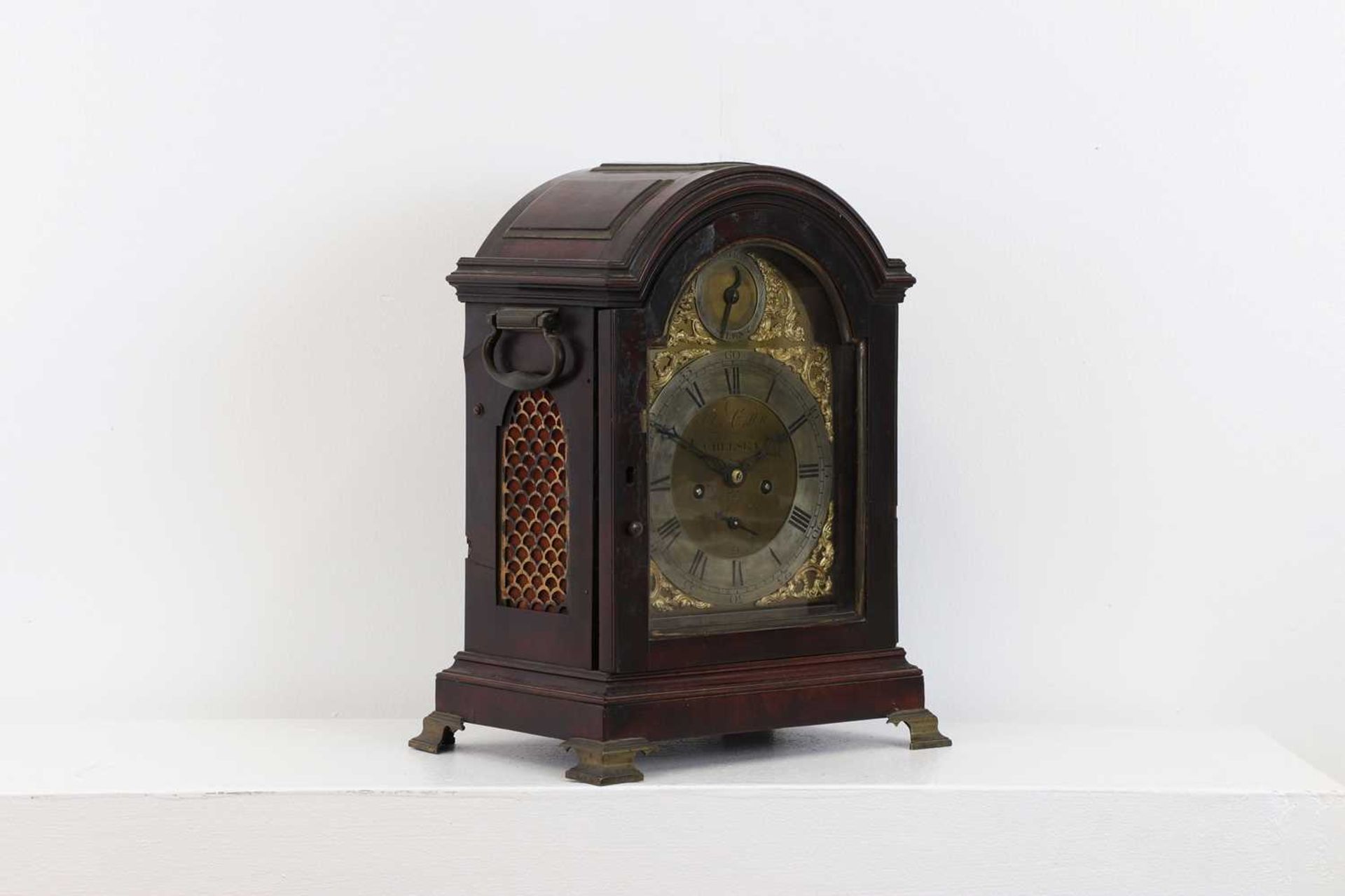 A George III mahogany bracket clock, - Image 2 of 6