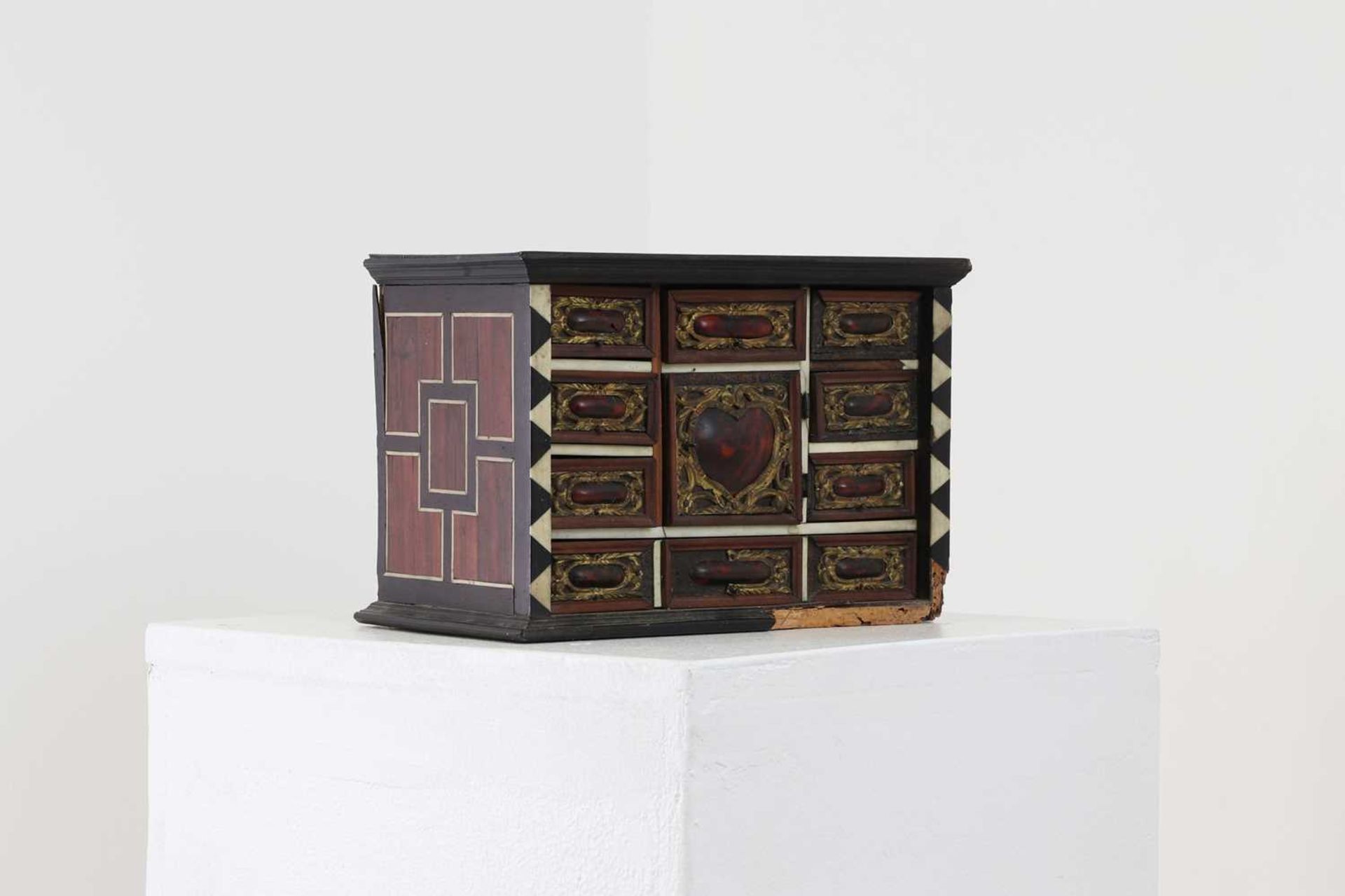 A bone and tortoiseshell inlaid table cabinet, - Image 4 of 8