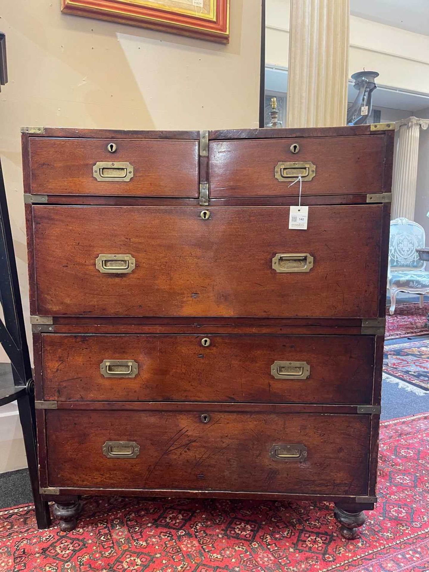 A teak campaign chest, - Image 19 of 24