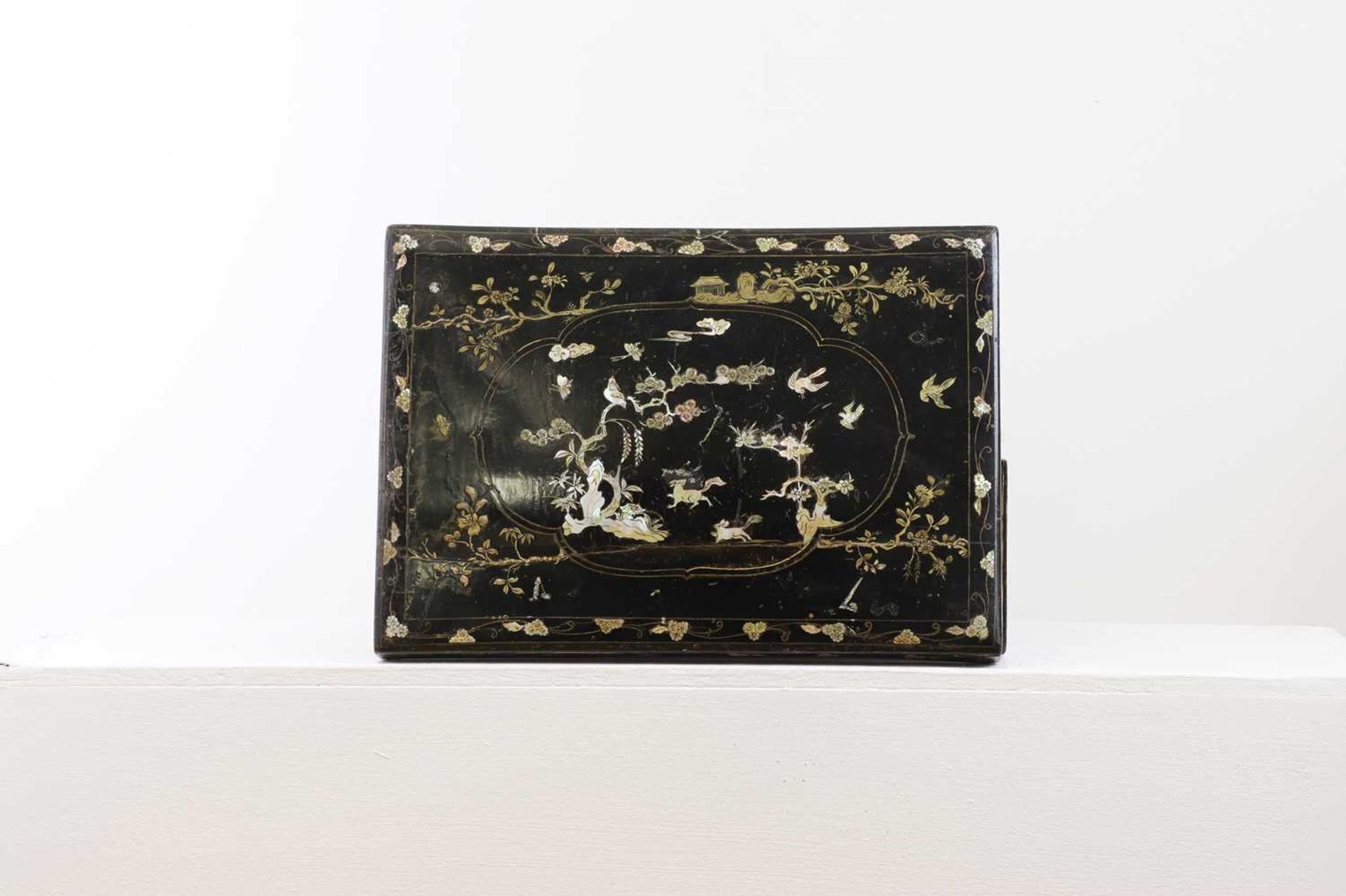 A black-lacquered and mother-of-pearl inlaid collector's box, - Image 2 of 21