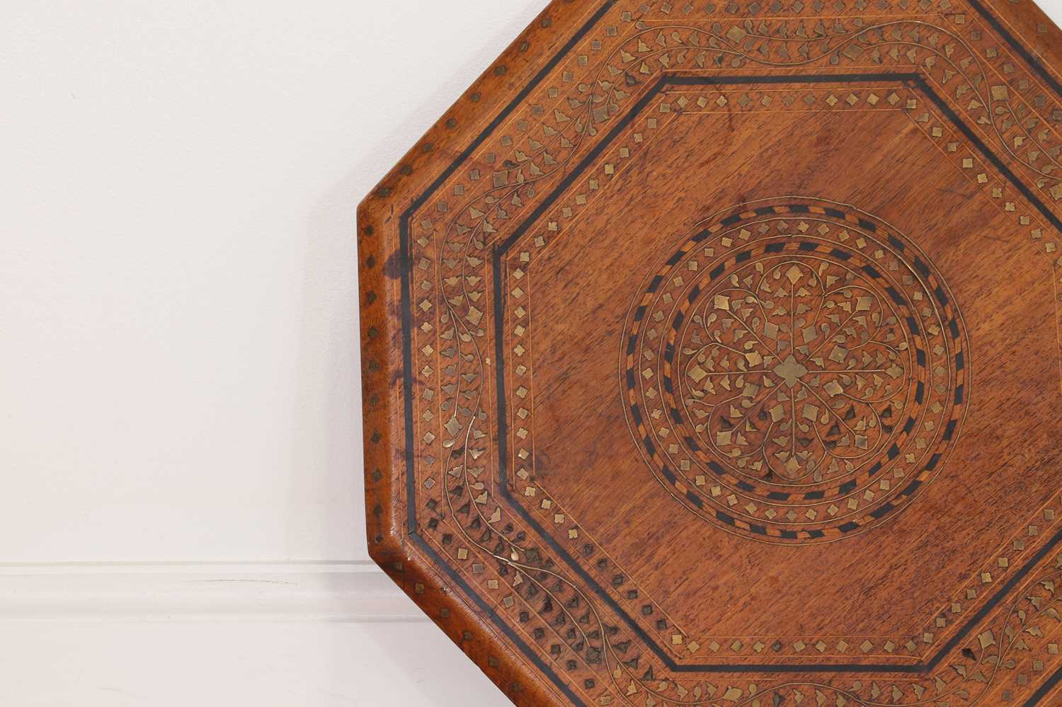 A teak and brass octagonal occasional table, - Image 7 of 22