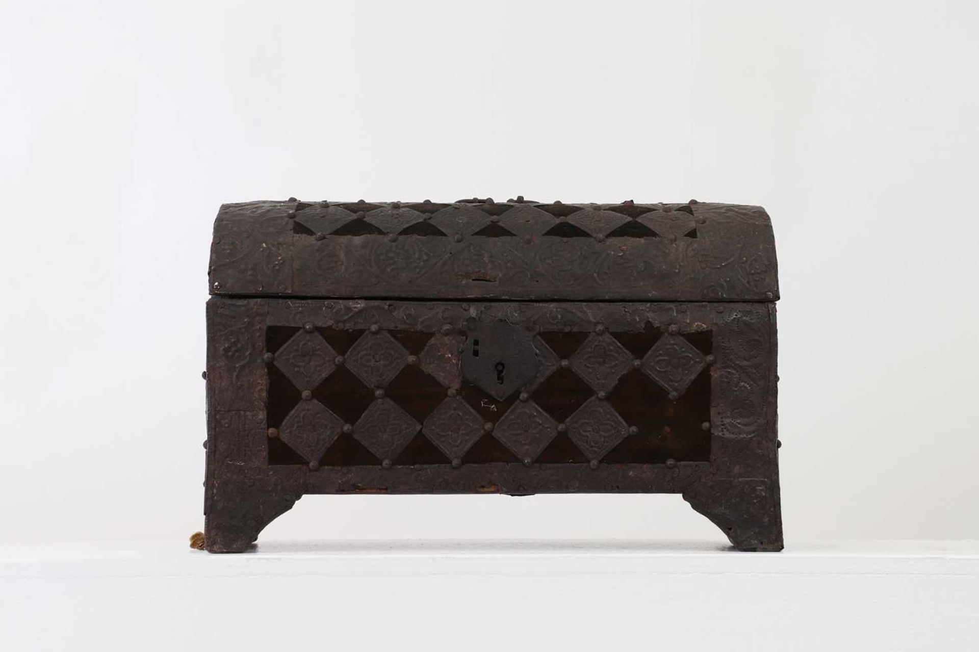 A studded metal-clad table casket, - Image 2 of 7