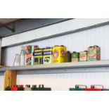 Various oilcans and bottles,