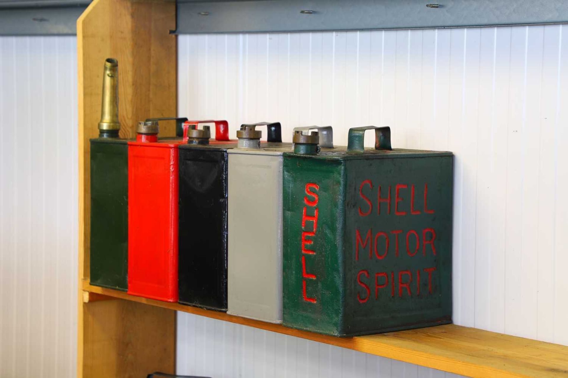 A Shell two-gallon Valor petrol can,