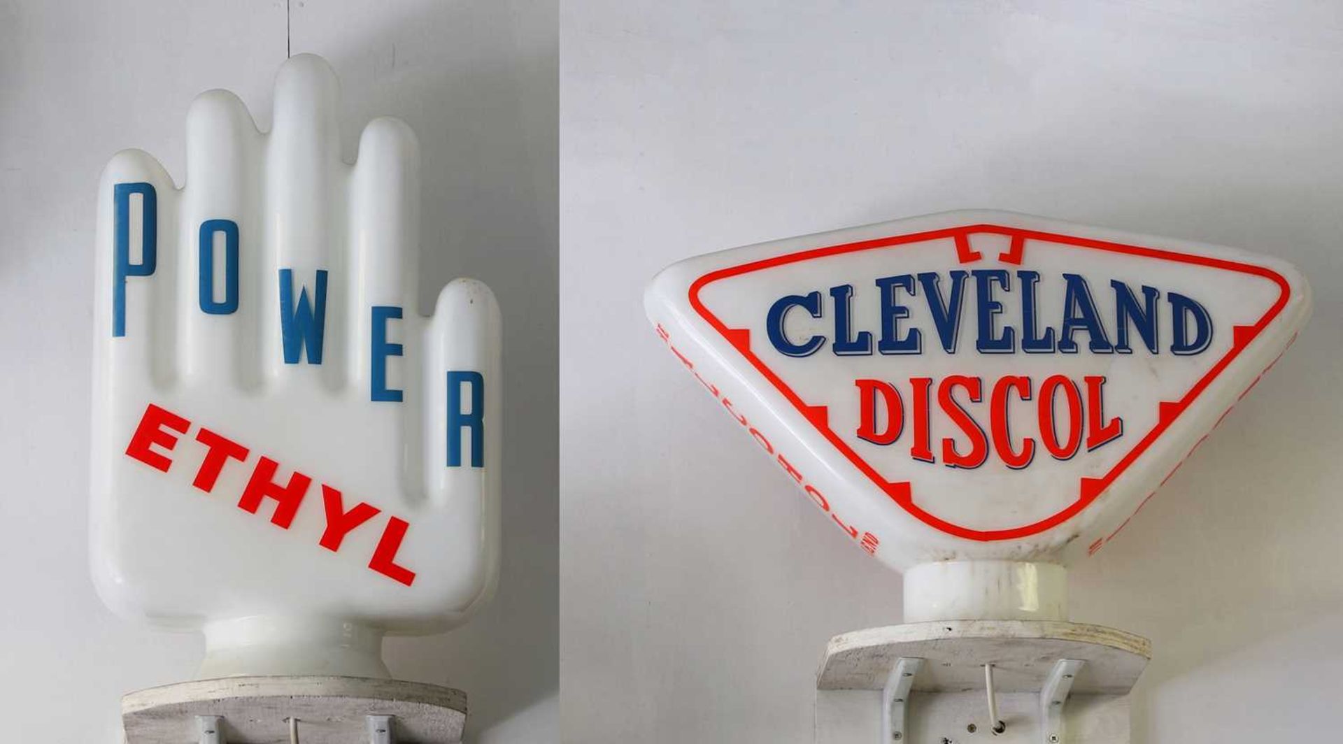 A 'Power Ethyl' petrol pump globe,