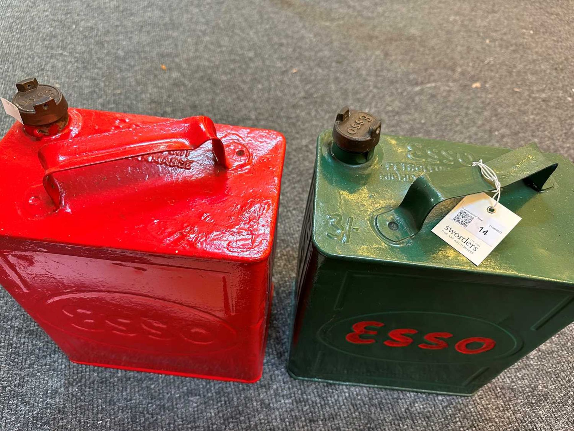 Six Esso two-gallon Valor petrol cans, - Image 3 of 3