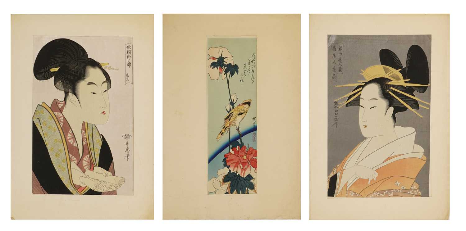 Three Japanese woodblock prints,