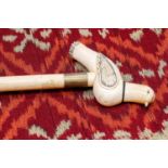 A whalebone walking stick,